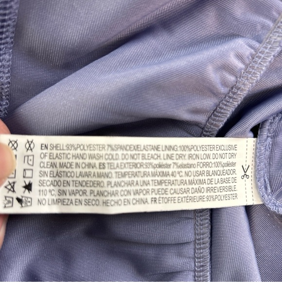 Crushed Velvet Women's Medium Mini Dress Milkmaid Periwinkle Ruffle Hem Coquette - Picture 13 of 14